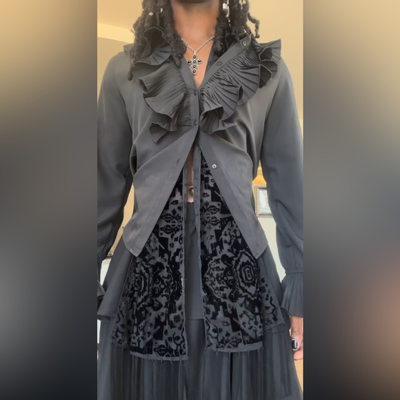 Oscar de la Renta Vintage Royal Velvet Cut Out Mesh Art Long Rectangle Scarf - Picture 2 of 16